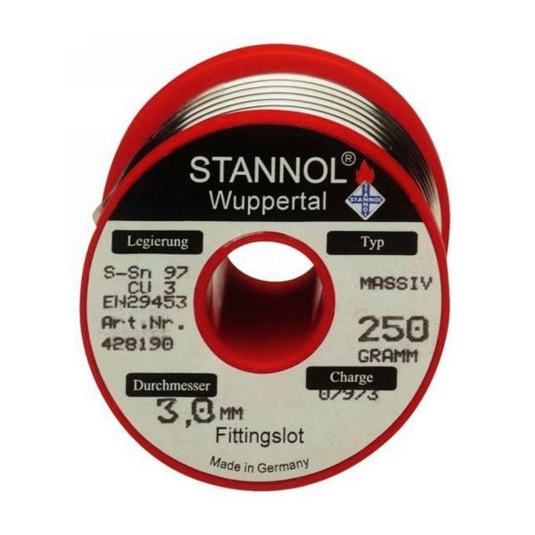 Тинол на ролка Stannol - 250 g, ф 3 mm, S-Sn50Pb50 Massiv 