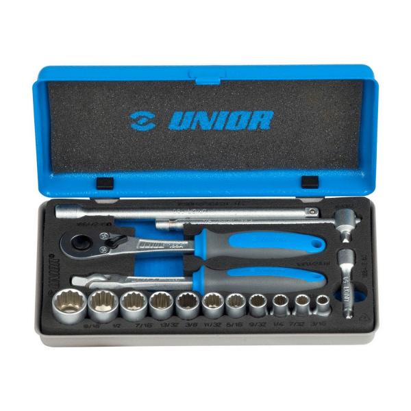 Комплект гедоре Unior 188 BI INCH, 619414 - 1/4 inch, 3/16 - 9/16, 16 бр. - 619414