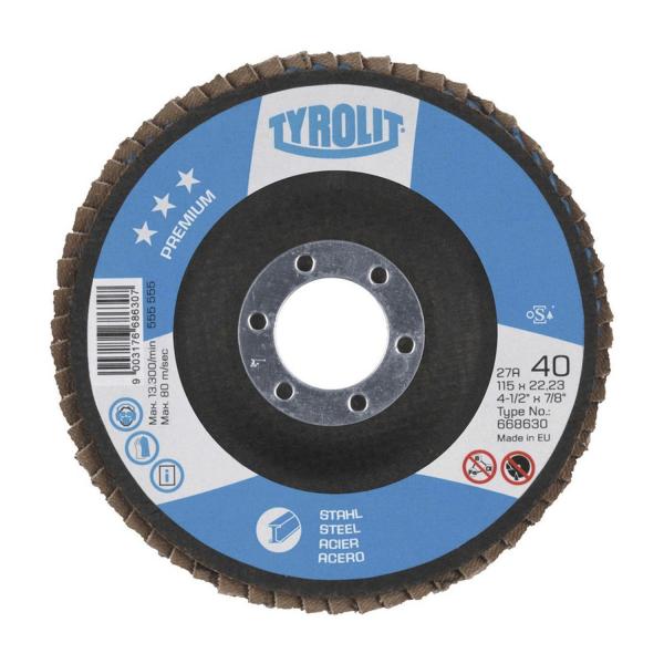 Ламелен диск за шлайфане на метал Tyrolit Premium 2in1 - ф 125х22.23 mm, P40