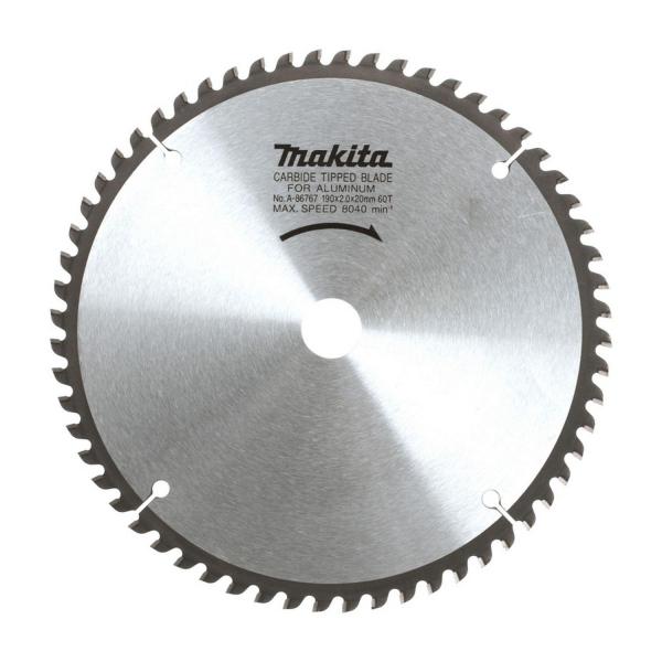 Циркулярен диск за алуминий Makita Specialized A-86767 – 190 мм, 60 зъба, отвор 20 мм