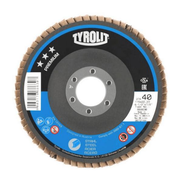 Ламелен диск за шлайфане на метал Tyrolit Basic - ф 125х22.23 mm, P80