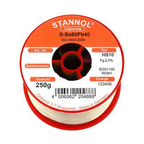Тинол на ролка Stannol - 100 g, ф 1 mm, S-Sn60Pb40 HS10 
