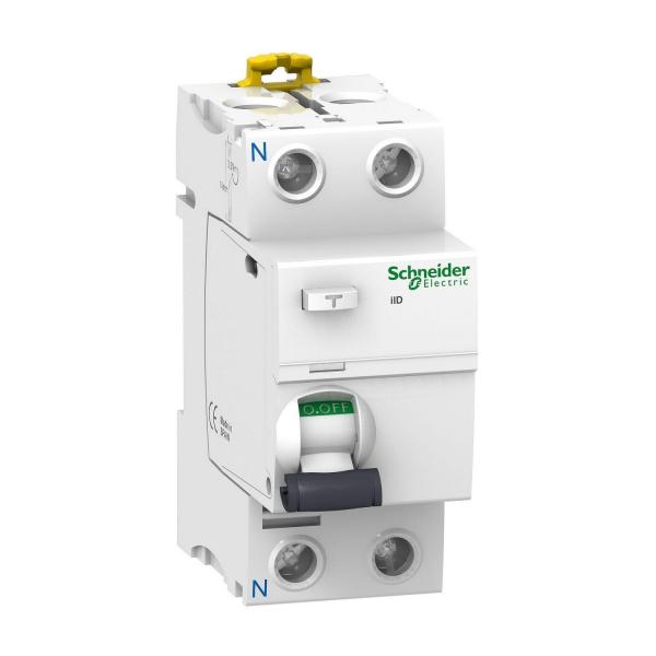 Дефектнотокова защита Schneider Acti9 iID, 2P, 30mA, AC, 10kA, 25A