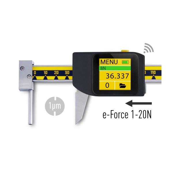 Дигитален шублер за измерване на тръби Microtech COMPUTERIZED eFORCE 1-20N, IP54, 150 mm, 0.005 mm