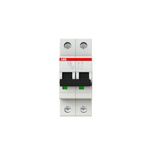 Автоматичен прекъсвач ABB S202-C20 – 2 P, 20 A, 6 kA