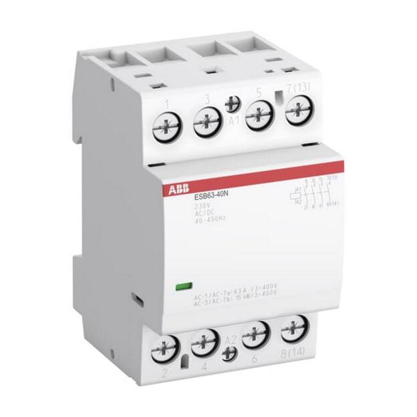 Инсталационен контактор ABB ESB63-40N-06 – 63 A, 4P, 230 V AC/DC