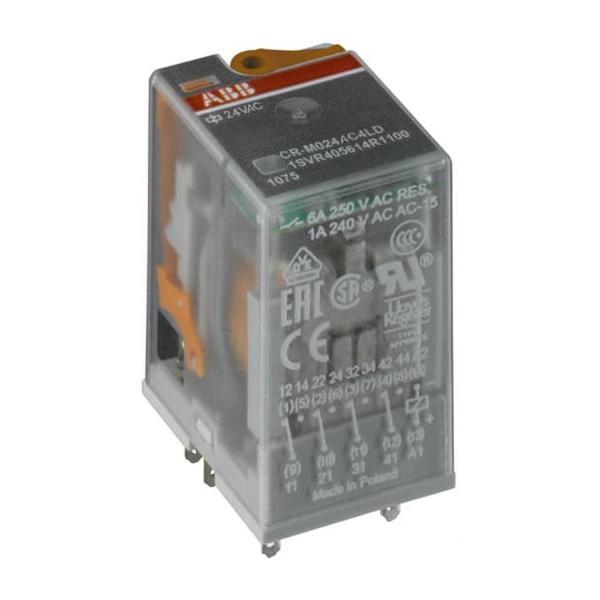 Реле щепселно ABB CR-M024AC4, 1SVR405613R0000 - 4c/o, A1-A2=24 V AC, 250 V/6A
