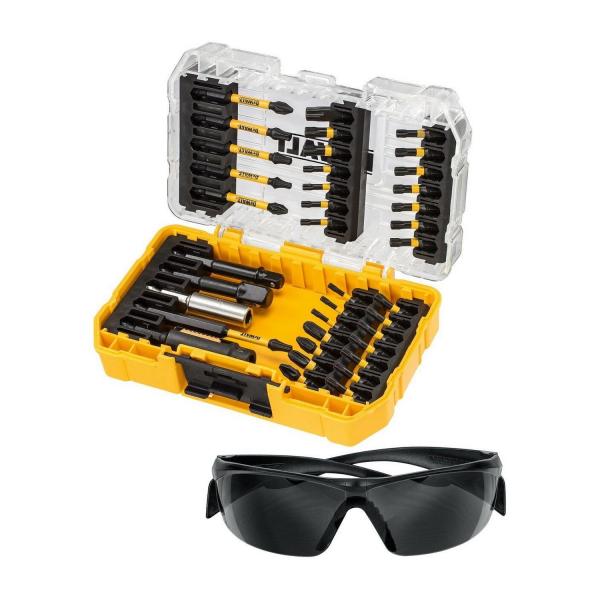 Комплект адаптори, битове и накрайници + предпазни очила DeWALT DT70733T - 38 бр.