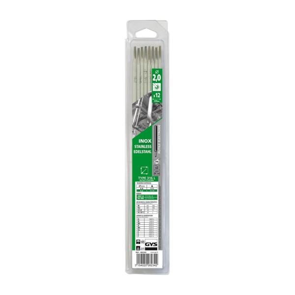 Рутилови електроди за неръждаема стомана Gys 082359 - 2.0 mm, 12 броя