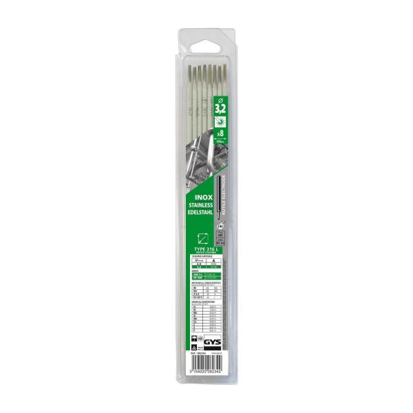 Рутилови електроди за неръждаема стомана Gys 082342 - 3.2 mm, 8 броя