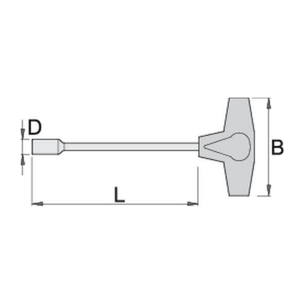 Глух ключ с Т-дръжка Unior 193N - 17 mm