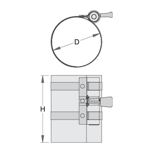 Инструмент за монтаж на бутални сегменти Unior 2205 - D=3 1/2 inch, ?7 inch, D=90-175 mm, H=80 mm