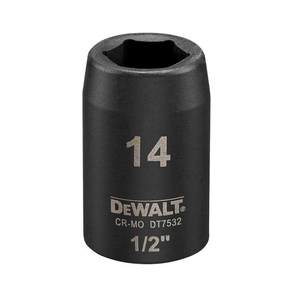 Ударна вложка 6-стенна DeWALT - 14 mm, 1/2 inch
