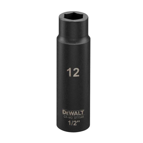 Ударна удължена вложка 6-стенна DeWALT - 12 mm, 1/2 inch