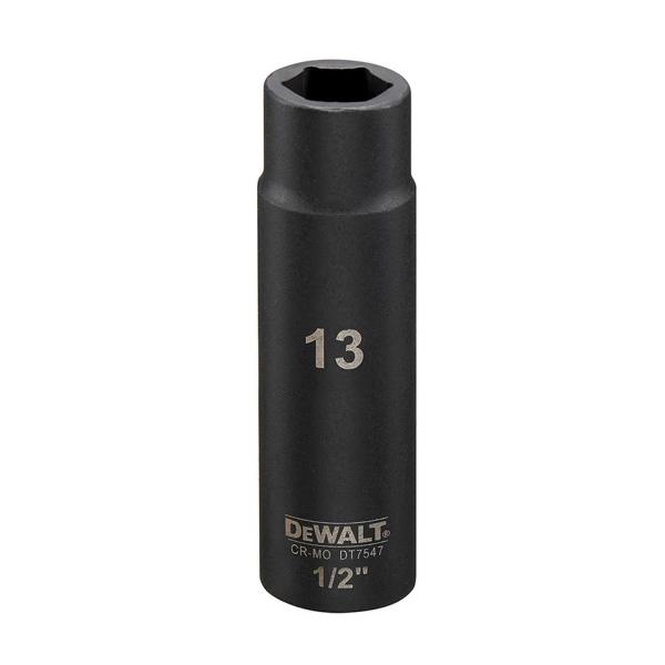 Ударна удължена вложка 6-стенна DeWALT - 13 mm, 1/2 inch