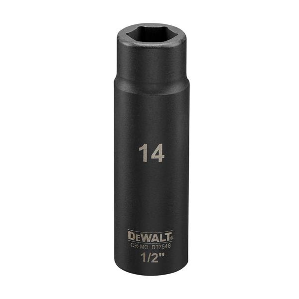 Ударна удължена вложка 6-стенна DeWALT - 14 mm, 1/2 inch