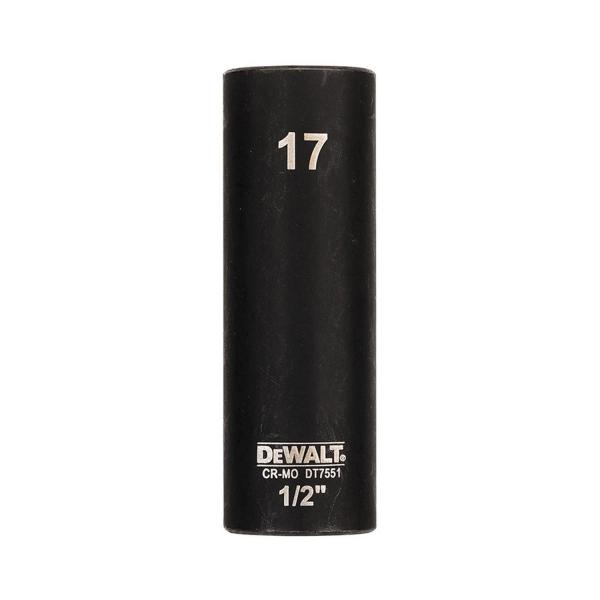 Ударна удължена вложка 6-стенна DeWALT - 17 mm, 1/2 inch