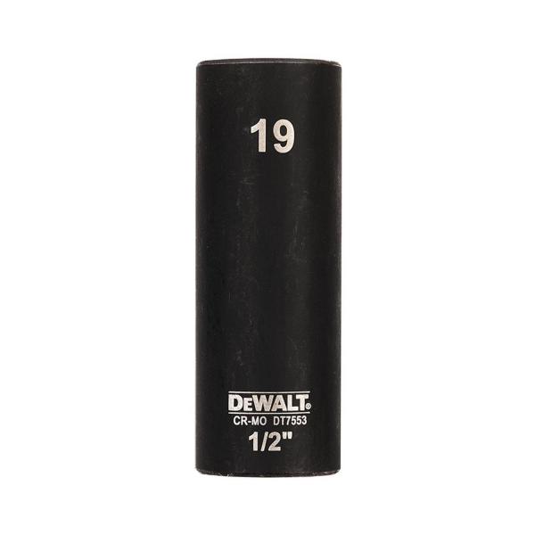 Ударна удължена вложка 6-стенна DeWALT - 19 mm, 1/2 inch
