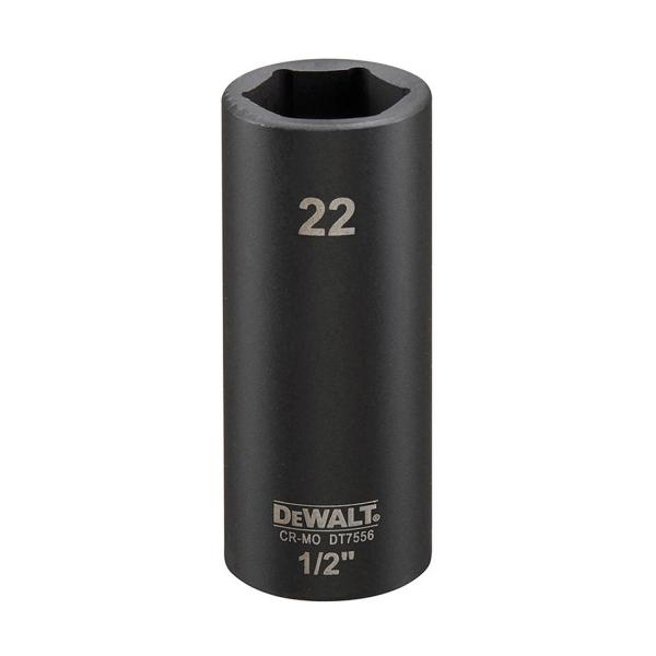 Ударна удължена вложка 6-стенна DeWALT - 22 mm, 1/2 inch