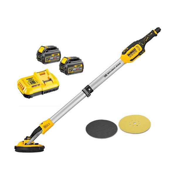 Акумулаторна шлайфмашина за стени и тавани DeWALT DCE800T2 - ф225 mm, 54 V, 2 Ah, 700-1200 r/min