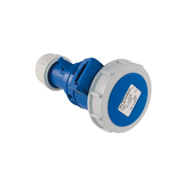 Индустриален монофазен син евро контакт ABL K32S25, CEE, 32A ,230V, 3P, IP67