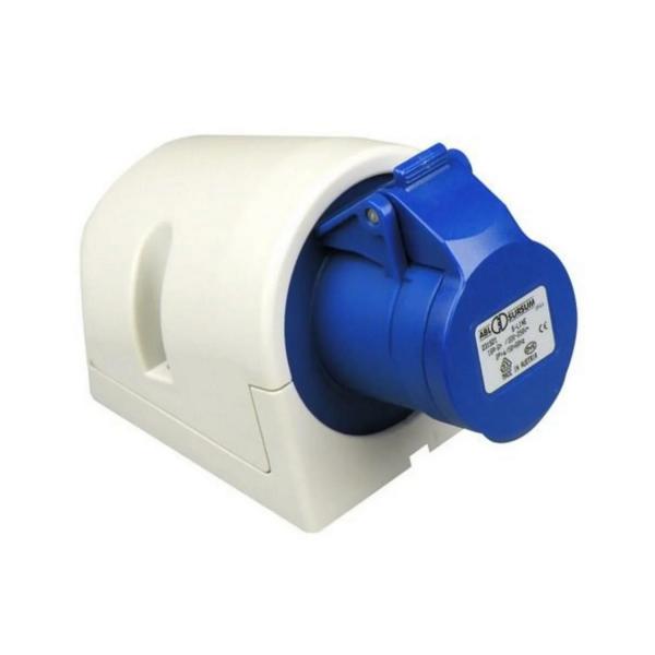 Индустриален монофазен син евро контакт за стена ABL D31S21, CEE, 16A ,230V, 3P, IP44