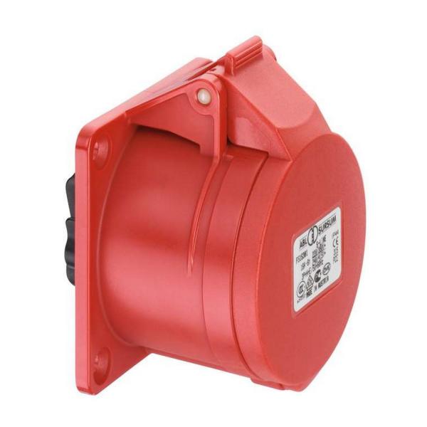 Индустриален трифазен червен евро контакт за панел ABL F52S300, CEE, 32A, 400V, 5P, IP44