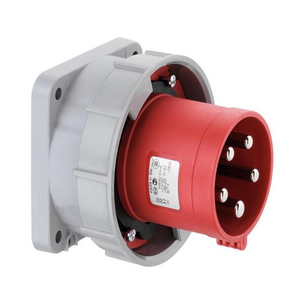 Индустриален трифазен червен евро щепсел за панел ABL A53S37, CEE, 63A , 400V, 5P, IP67