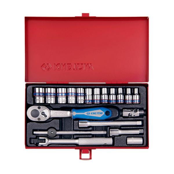 Комплект гедоре King Tony 2521MR - 1/4 inch, 19 броя