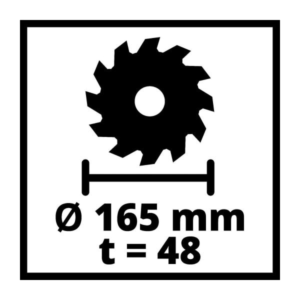 Ръчен циркуляр Einhell TE-PS 165 – 1200 W, ф165x20 mm, 5200 rpm, дълбочина на рязане до 56 mm