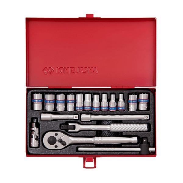 Комплект гедоре King Tony 2519MR - 1/4 inch, 18 броя