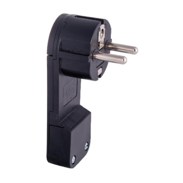 Черен екстра плосък щепсел Solera CTM1N - 16A, 250V, 2P+E