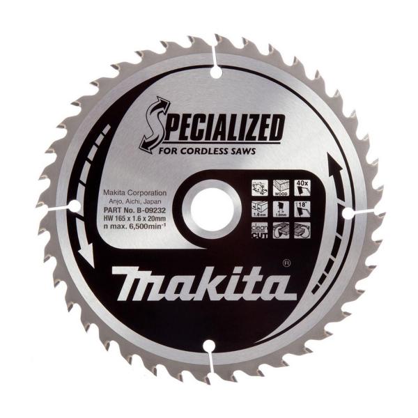 Циркулярен диск HM за фино напречно рязане на дърво Makita Specialized - ф 165х20х1 mm, z 40