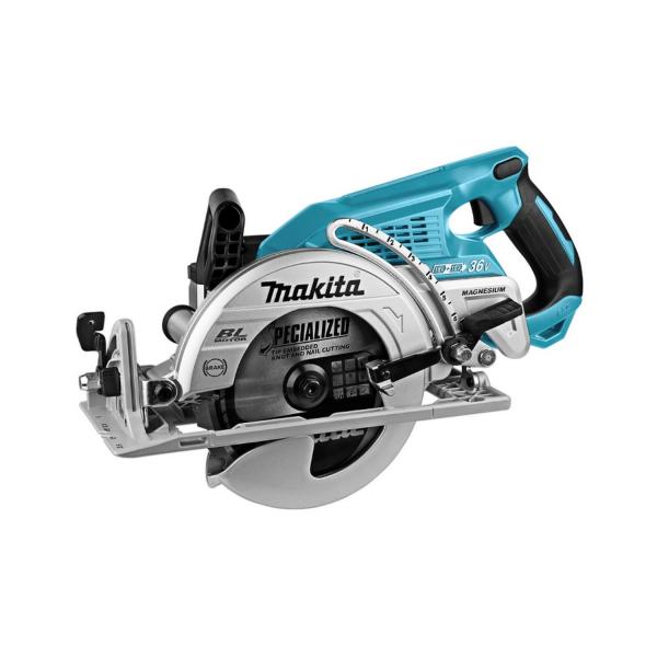 Акумулаторен ръчен циркуляр Makita DRS780Z – 2x18V, ф185 mm, 5100 rpm, безчетков мотор