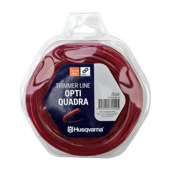 Квадратна червена корда за моторна коса Husqvarna Opti Quadra - 3 mm, 48 m