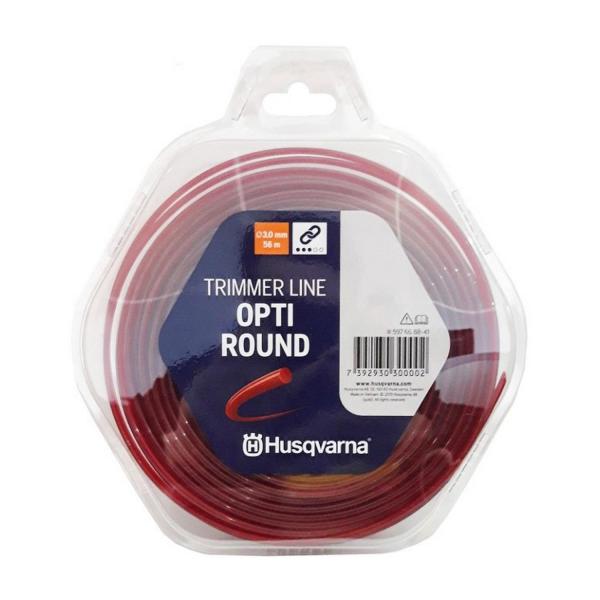 Кръгла червена корда за моторна коса Husqvarna Opti Round - 3 mm, 56 m