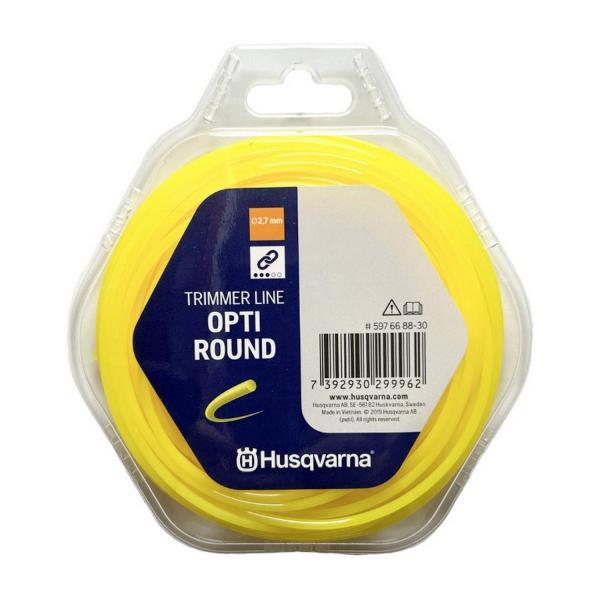 Кръгла жълта корда за моторна коса Husqvarna Opti Round - 2.7 mm, 70 m