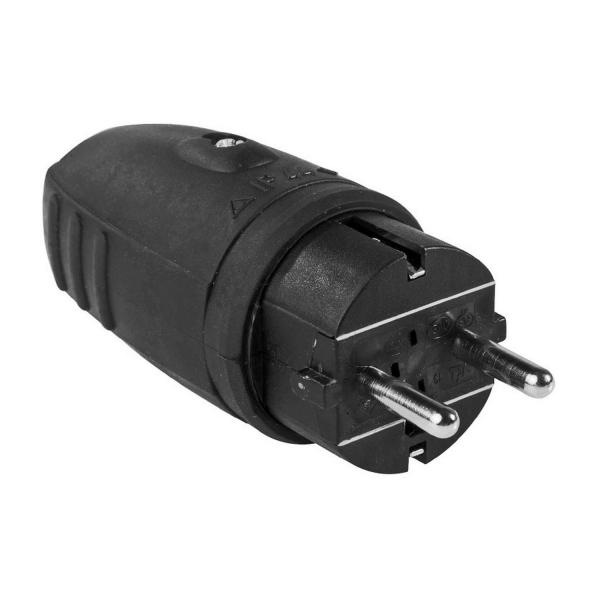 Черен каучуков щепсел as - Schwabe 60410 – 16 A, IP44