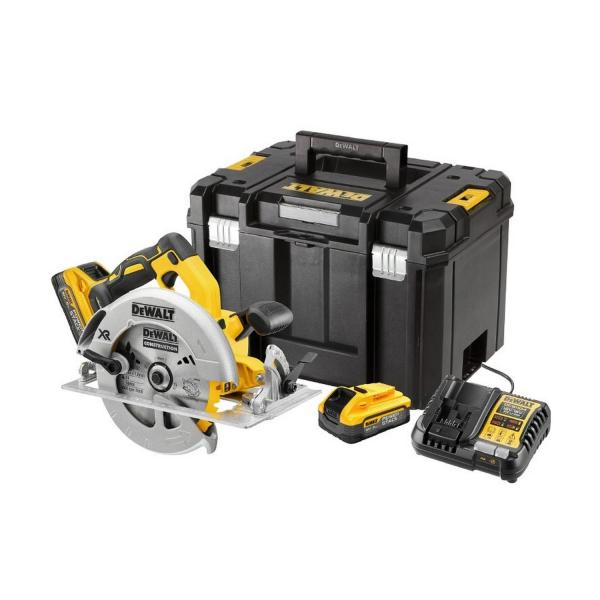 Акумулаторен ръчен циркуляр DeWALT DCS570H2T – ф184 мм, 18 V, 5500 об./мин, 2x5 Ah PowerStack