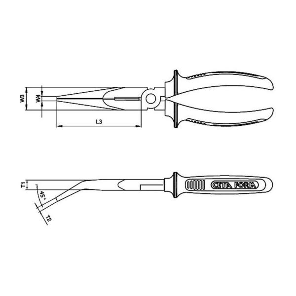 Криви клещи човки Ceta-Form 13312 - 160 mm
