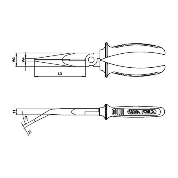Криви клещи човки Ceta-Form 13312 - 160 mm