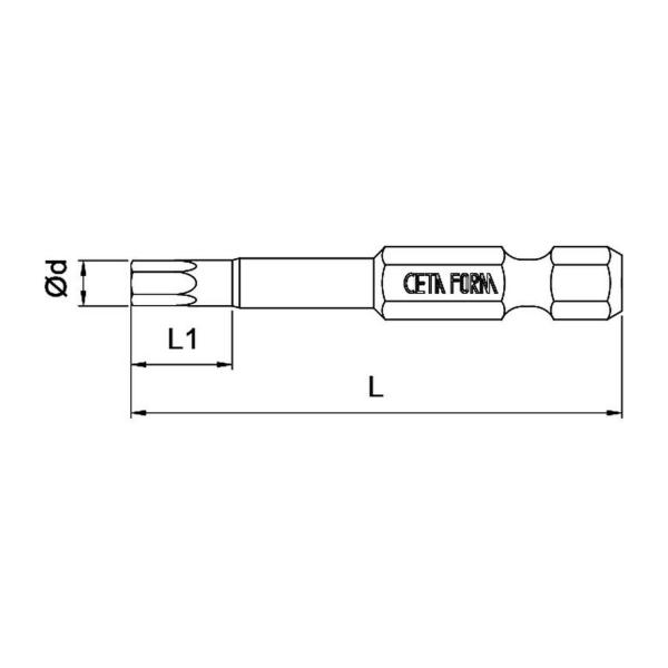 Накрайник бит шестограм Ceta-Form 14711 - 2 mm, 50 mm