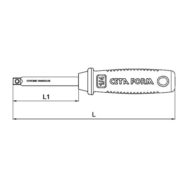 Дръжка за вложки Ceta-Form 19679 - 1/4 inch, 150 mm