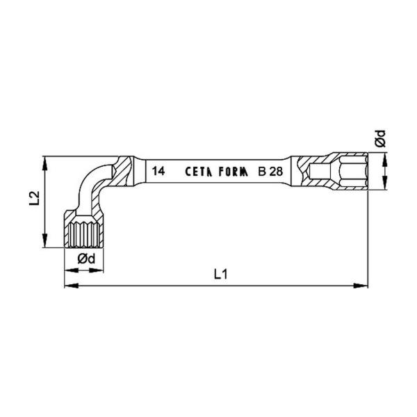 Г-образен ключ Ceta-Form 22907 - 9 mm