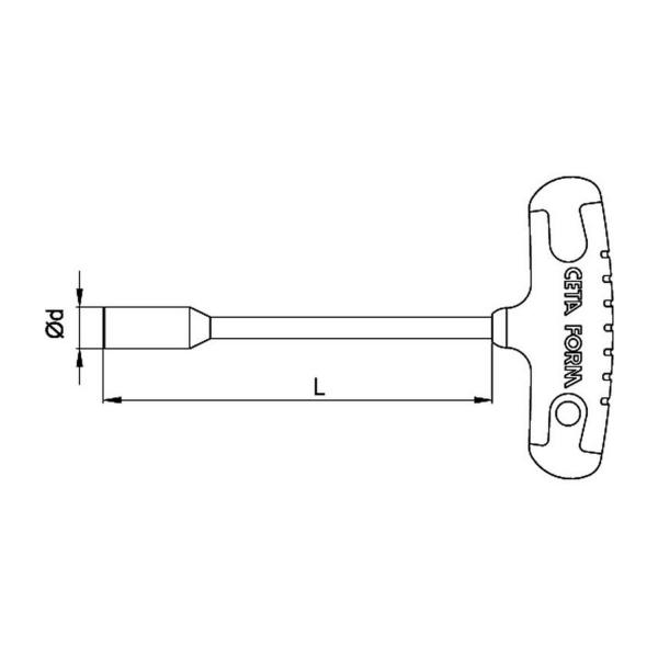Върток за болт T-образен Ceta-Form 31296 - 12 mm, 500 mm