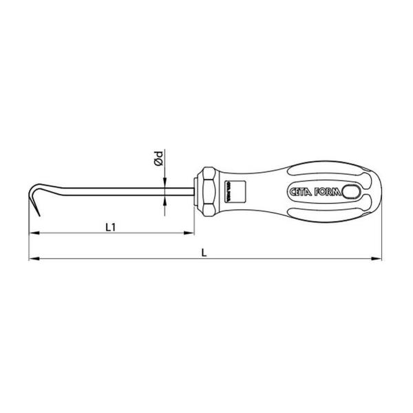 Шило тип кука Ceta-Form 33998 - 80 mm