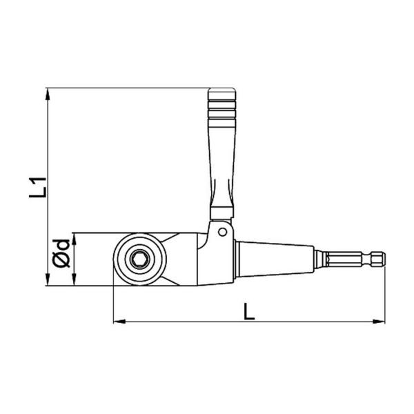 Ъглов адаптор с чупеща дръжка Ceta-Form 40057 - 1/4 inch | Цена