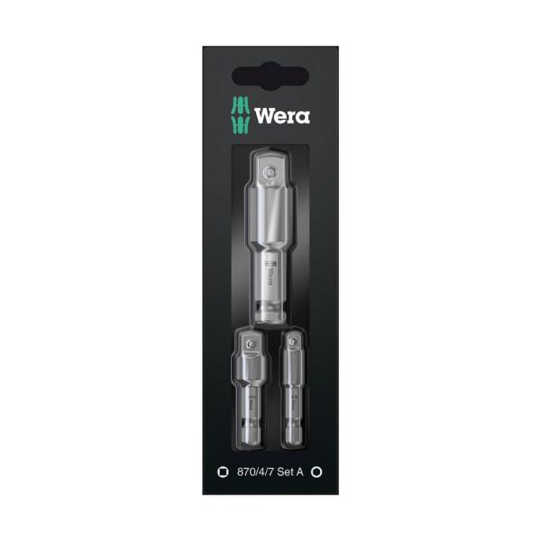 Комплект адаптори за вложки Wera 870/4/7 Set A SB - 3 бр., 1/4 inch, 3/8 inch, 1/2 inch