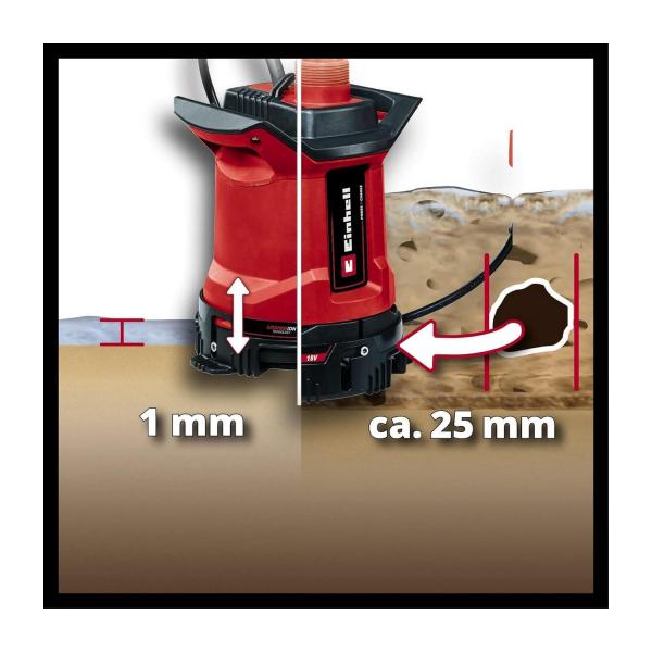 Акумулаторна потопяема помпа Einhell GE-DP 18/25 LL Li – 18 V, 7000 л/ч, 5 м