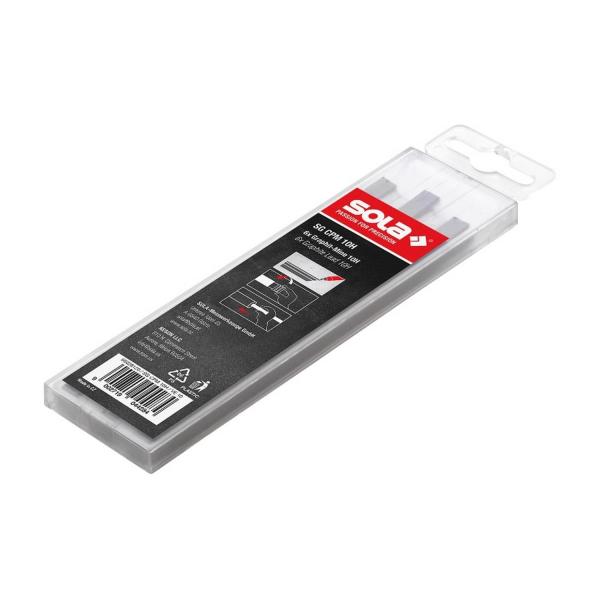 Комплект сиви графити за строителен молив Sola SG CPM HB, 66028120 - 6 бр, 10H, 120 mm